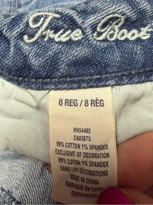 Vintage Y2K American Eagle True Boot Jeans Low Rise Womens 8 Blue Denim Distress thumbnail 12
