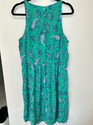 Old Navy Green and Blue Paisley Print Sleeveless Dress Size XL thumbnail 4