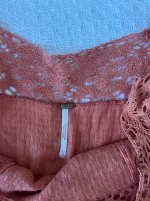 *Rare* Free People Rust Lace Bell Sleeve Dress thumbnail 5