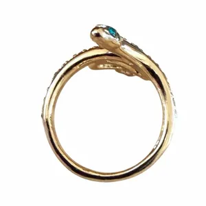 Gold Tone Crystal Snake Ring thumbnail 7