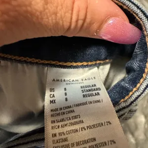 American Eagle Outfitters Dark Blue Distressed Hi Rise Jegging Skinny Jeans thumbnail 6