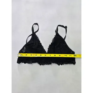 Black Goth Grunge Romantic Boudoir Bridal Cottage Lingerie Lace Bralette Small thumbnail 5