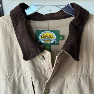 Cabela’s Tan Brown Corduroy Collar Quilated Canvas Barn Jacket Chore Coat 2XL thumbnail 3
