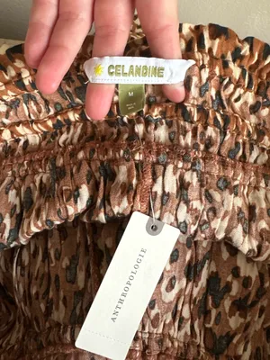 NWT Anthropologie Celandine Animal Print Tiered Ruffle Shorts thumbnail 2