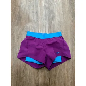 Nike Dri-FIT 2-in-1 Running Shorts Womens XS Purple Blue Just Do It Waistband‎ thumbnail 2