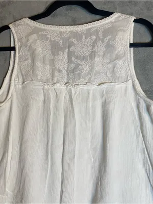 Democracy lace detail short sleeve flowy cottage top size medium hippie festival thumbnail 7