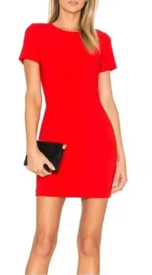Likely Manhattan Mini Dress in Scarlet Red Short Sleeve Fitted thumbnail 1