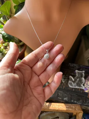 Sterling Silver CZ Fireball  Necklace thumbnail 3