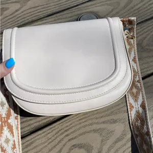 Light pink boho western saddle bag crossbody thick strap purse thumbnail 3