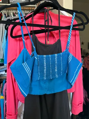 Free People Blue Top Crop thumbnail 4