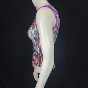 Plum Multicolored Geometric Leotard (S) Blue thumbnail 3