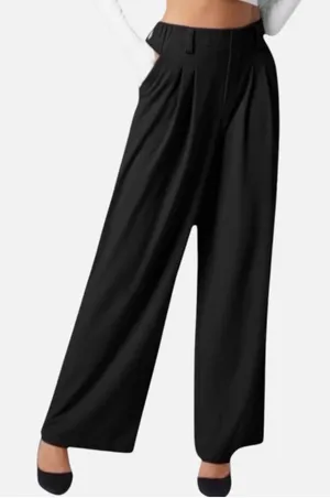 Size S (Petite) Halara High Waisted Plicated Side Pocket Wide Leg Waffle Pants thumbnail 1
