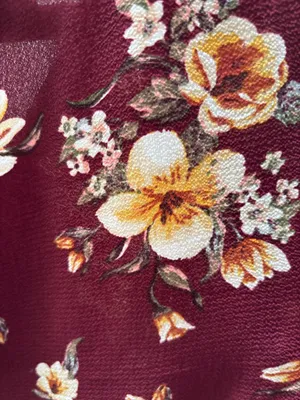 Apt. 9 Burgundy Floral Flutter Sleeve Jumpsuit with Belt thumbnail 7