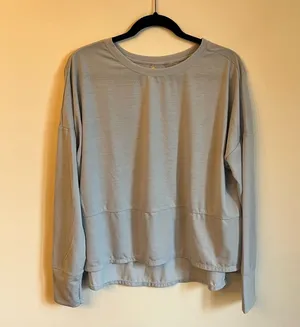 Zella Blue Long Sleeve Hi-Low Activewear T-Shirt | L thumbnail 1