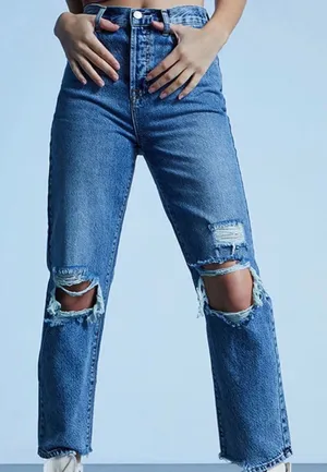 pacsun distressed blue mom jeans size 26 thumbnail 1