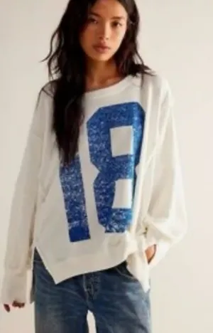 We The Free Oversized Sweatshirt Camden Pullover Varsity Graphic 18 | small thumbnail 1
