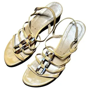 Stuart Weitzman Strappy Tortoiseshell & Leather Wedge Sandals 6.5 thumbnail 1