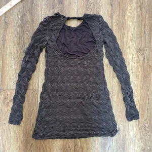 Free People Paulie Mini Dress Open Back Stretch Geometric Brown Size‎ Medium thumbnail 4