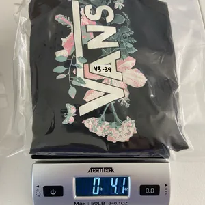 NWOT VANS women’s junior’s black‎ white floral cropped casual tshirt top large thumbnail 7