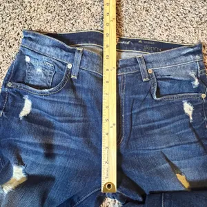 7‎ For All Mankind The Relaxed Skinny Distressed Blue Jeans Size 28 Made in USA thumbnail 6