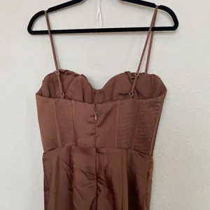 HOUSE OF CB 'Myrna' Chocolate Satin Corset Slip Dress NWOT Size S‎ thumbnail 9