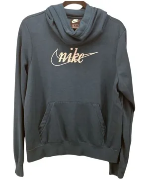 Nike‎ Cowl Neck Hoodie Small Logo Swoosh Fleece Lined Pullover Warm Soft Cozy thumbnail 1