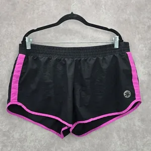 Old Navy Active Black Purple Shorts Pull On Athletic Running Shorts L‎ Large thumbnail 1