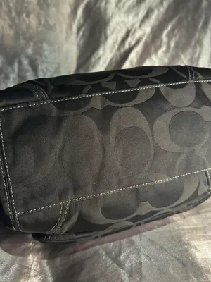 Vintage Y2K Coach Signature Leah Turnlock Black Shoulder Bag thumbnail 5