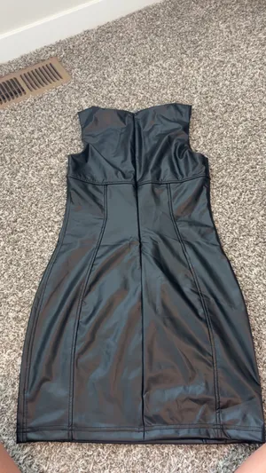 Amazon Black leather dress thumbnail 4