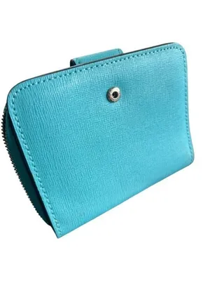 Coach Essential Saffiano Zip-Around card case Wallet turquoise retro chic preppy thumbnail 9