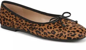 Sam Edelman Women's Alie Animal Print Calf Hair Ballet Flats thumbnail 1