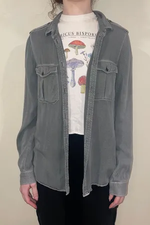 American Eagle Outfitters Boyfriend Button Down Top thumbnail 1