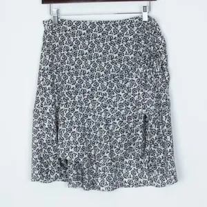 ALC Frank Womens Farrow Silk Floral Flounce Skirt Size 2 Black‎ White Feminine Fairy thumbnail 3