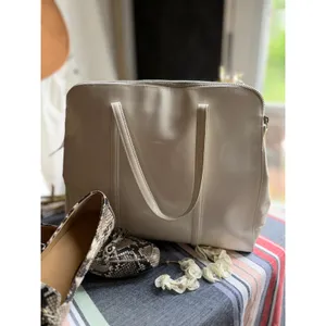 Prada White Nappa Leather Tote Bag | Made in Italy | Zip Top | Minimalist Luxury thumbnail 9