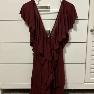 Free People Darling Mini Dress Maroon NWT thumbnail 3