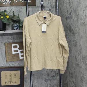 NWT Universal Thread Womens Long Sleeve Polo Shirt 92452282 Tan Brown XXL thumbnail 4