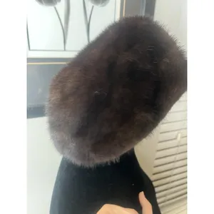 Vintage Genuine Mink Fur Hat Lined Women's Pill Box Style thumbnail 4