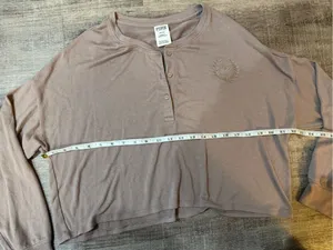 PINK Victoria’s Secret Cozy Long-Sleeve Sleep Shirt in Iced Coffee Brown thumbnail 7