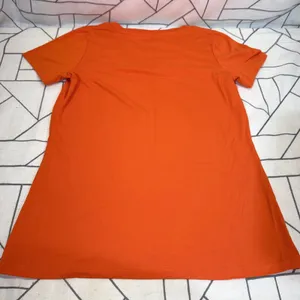 NFL Team Apparel Denver Broncos‎ XL Orange V-Neck Graphic T-Shirt Short Sleeve thumbnail 3
