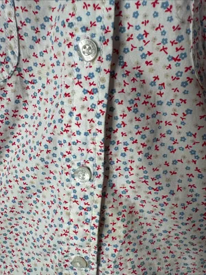 Tommy Hilfiger Ditsy Floral Tie Sleeve Button Down Blouse Size Medium thumbnail 7