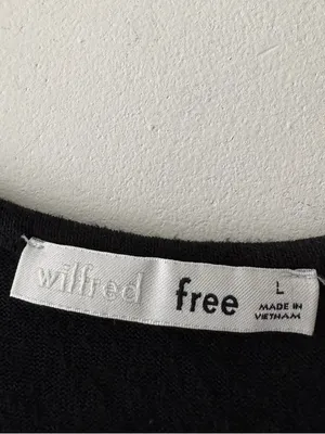 Aritzia Wilfred Free Knit Black Betsy Tie Front Detail Tank Top‎ thumbnail 5