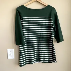 Cutter & Buck minnesota wild hockey green striped 3/4 sleeve top women's L thumbnail 6