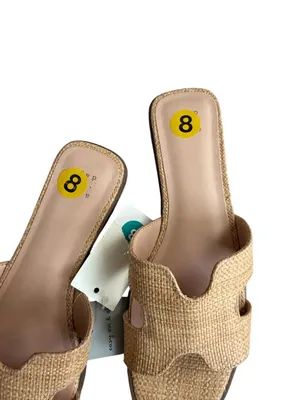 A NEW DAY Straw Slide Sandals Size 8 NEW NWT thumbnail 3