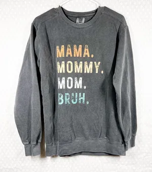 Comfort Colors‎ Washed Grey Mama Graphic Print Sweatshirt thumbnail 1