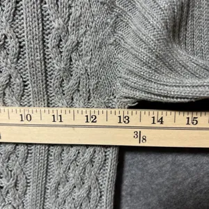 DKNY Jeans Cardigan Sweater Metallic Silver Cable‎ Knit Hooded Zip S thumbnail 4