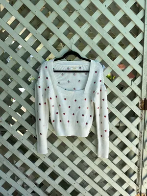 Anthropologie Maeve Embroidered Sweater Top thumbnail 6