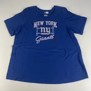 New York NY Giants T Shirt Graphic Tee Short Sleeve NFL Apparel 3XL Blue Women's thumbnail 1