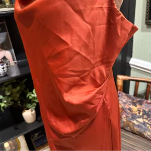 Lulus Silky Orange Maxi Dress – Taylor Swift-Inspired, Size Large thumbnail 6