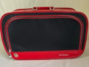 Vintage Grasshopper Black & Red Carry-On Suitcase Semi-Hard Shell Luggage 1970s thumbnail 1