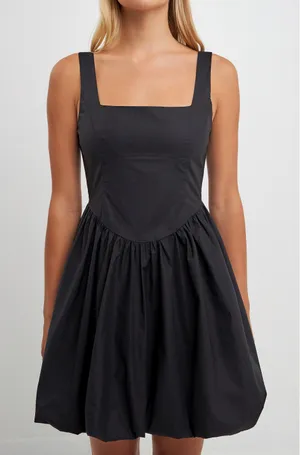 English Factory Women's Poplin Square Neck Bubble Hem Dress Size Small thumbnail 1